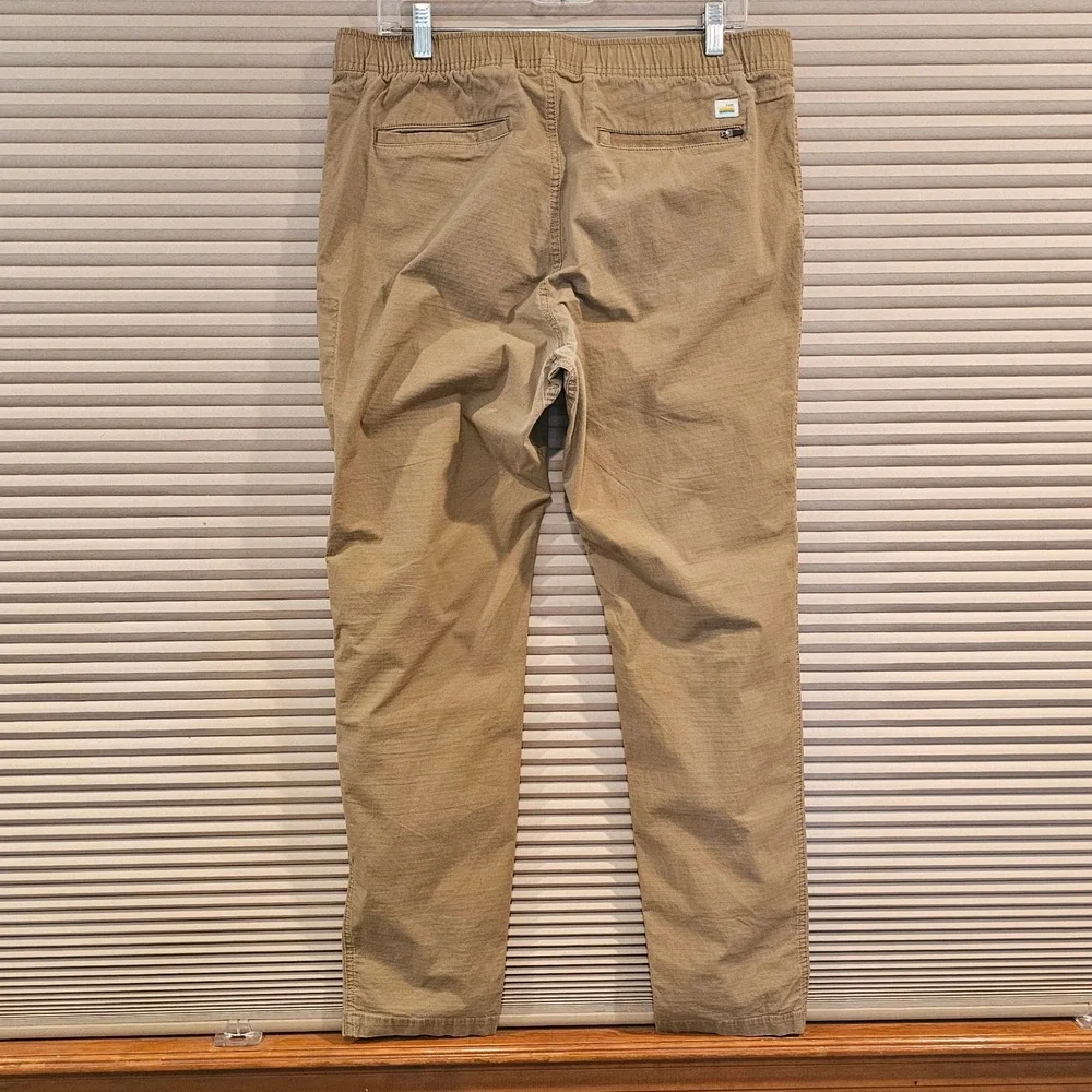 Vuori Ripstop Climber Pants Mens XL Tan Khaki Stretch Elastic Waist V412 - Picture 6 of 8